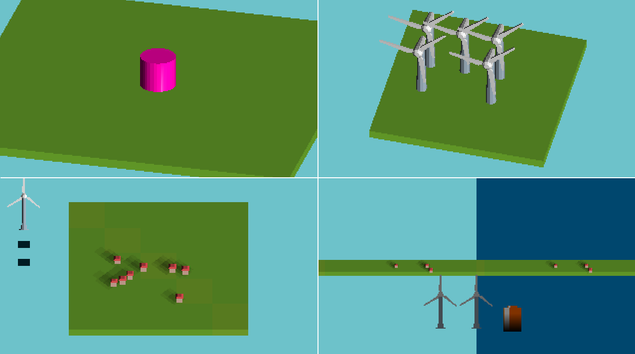 collage of several iterations of the game visuals
